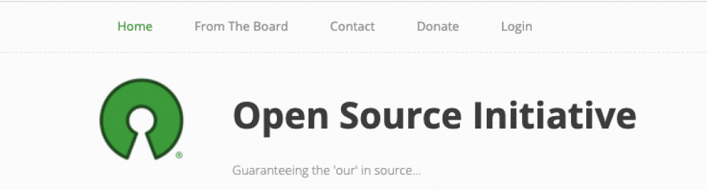 Captură de ecran a inițiativei Open Source