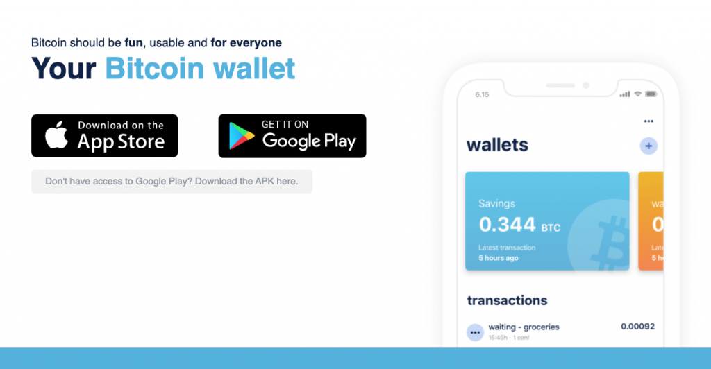 Modra denarnica za Bitcoin