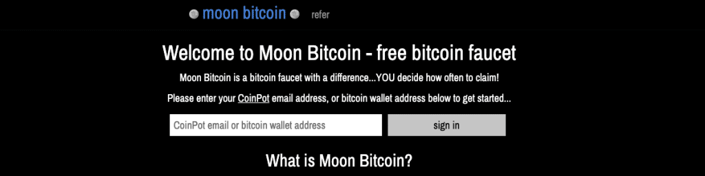 Moon Bitcoin claim your faucet earnings when you want