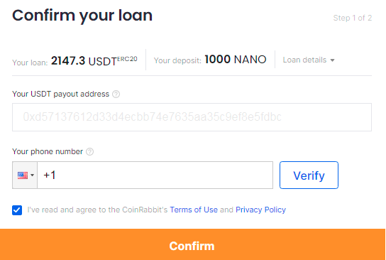 steps for NANO loan