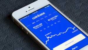 Coinbase-app på telefon