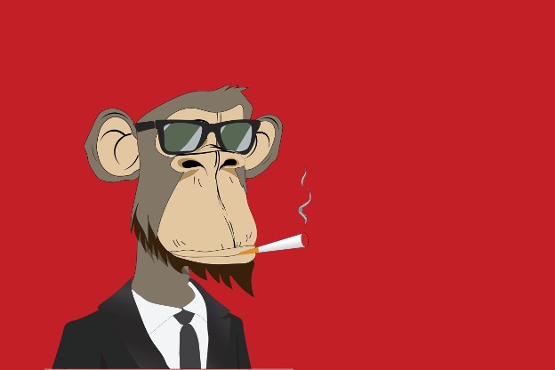 обезьяна курит