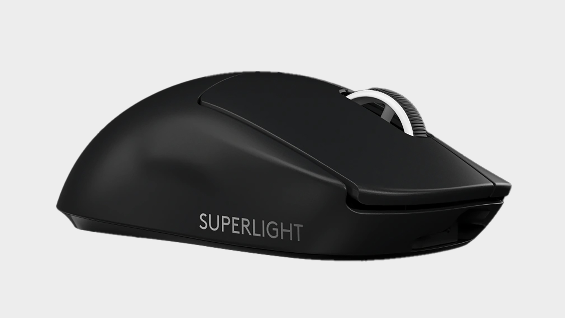 Logitech G Pro X Superlight trådlös spelmus på grå bakgrund