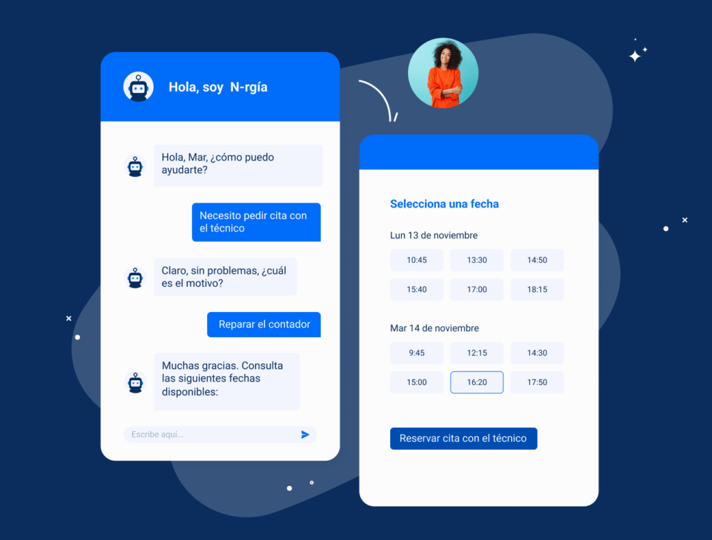 Chatbot in utilities: conversation example