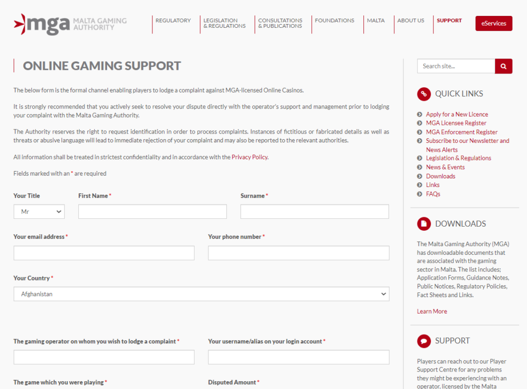 MGA gaming support