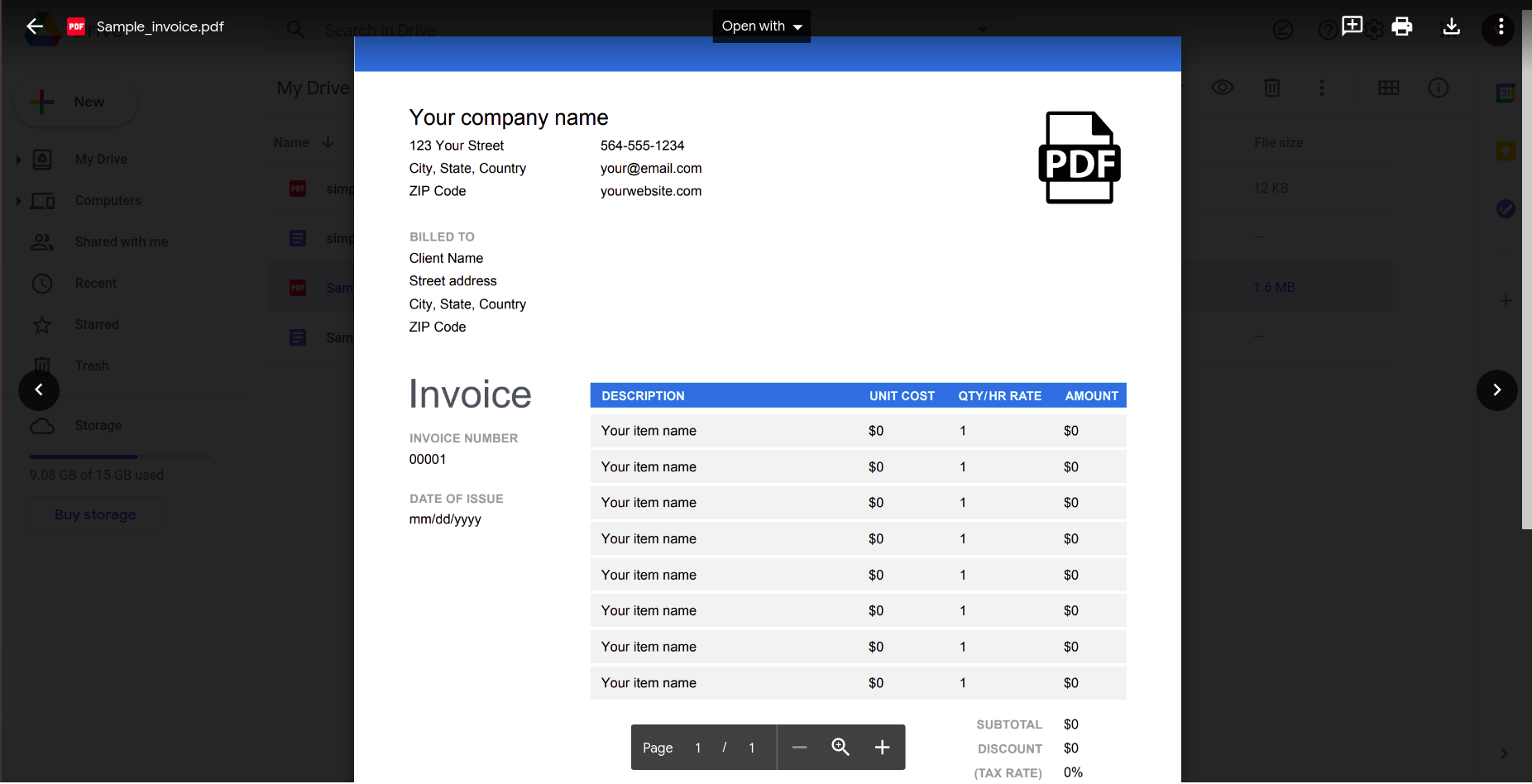 Sample_invoice_drive 방법