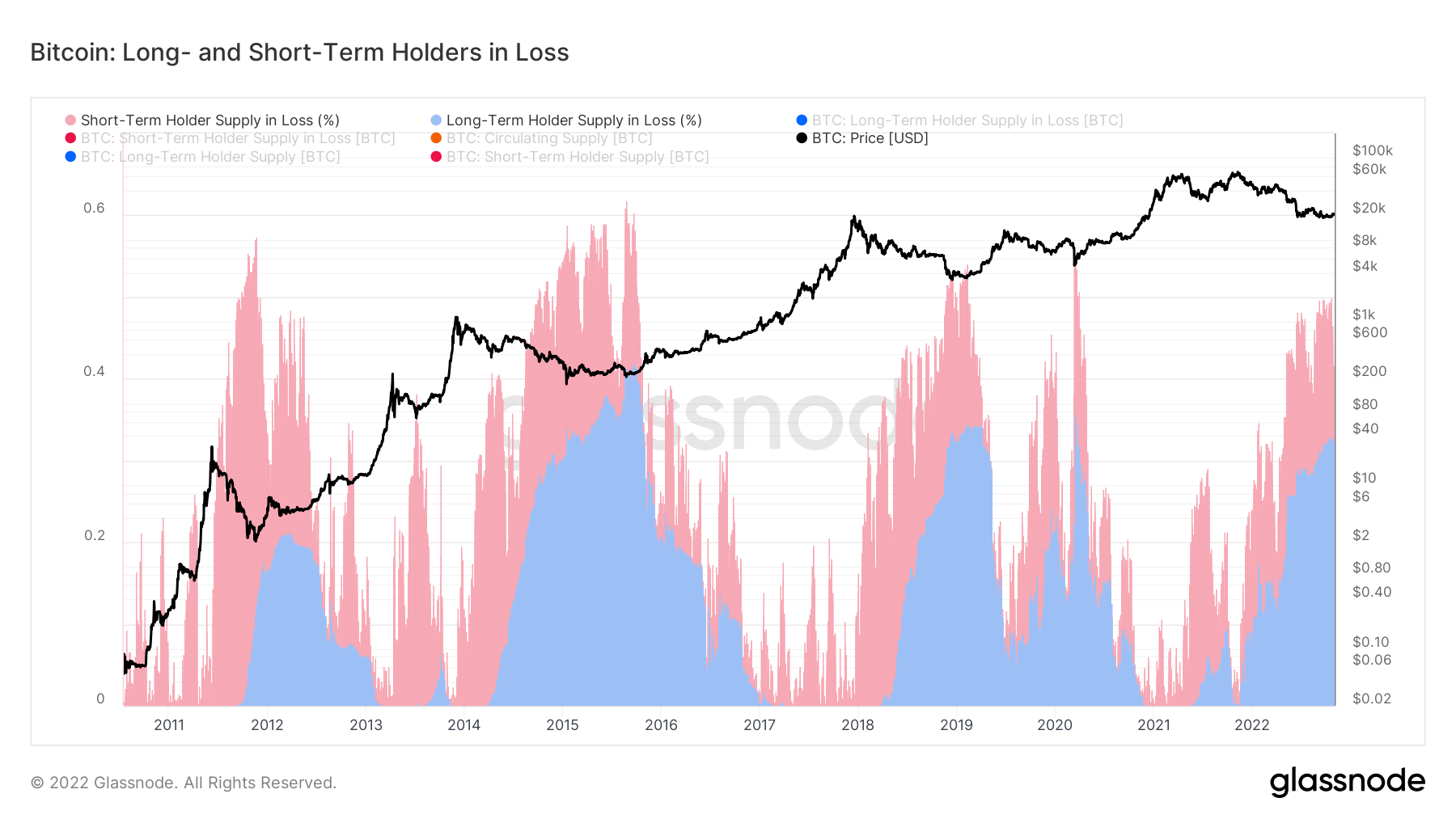 BTC Long and short-term holders in loss: