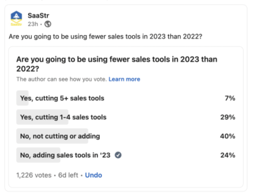 36% bạn đang cắt giảm các công cụ bán hàng. Nhưng hầu hết chúng ta thì không.