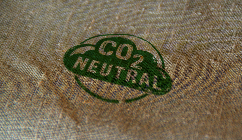 Co2,Carbon,Neutral,Emission,Stamp,Printed,On,Linen,Sack.,Ecology,