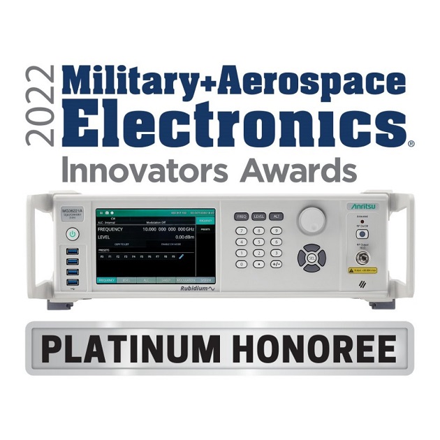 Anritsu Rubidium Signal Generators Honored by 2022 Military + Aerospace Electronics Innovators Awards