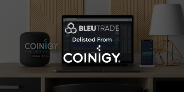 Bleutradebörsen avnoteras från Coinigy