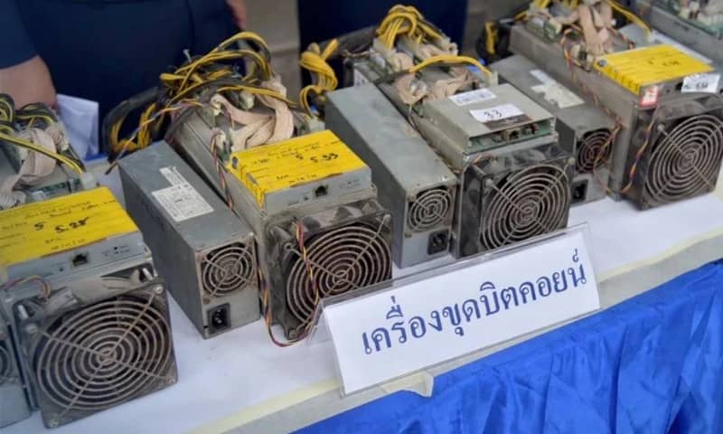 Thailand beslaglægger 3,500 ulovlige cryptocurrency-mineenheder