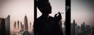 man smoking a joint in New York