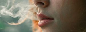 exhaling smoke when smoking a bowl