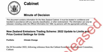 Prețul carbonului scade ca răspuns la respingerea de către Cabinet a recomandărilor Comisiei pentru schimbări climatice