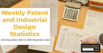 साप्ताहिक पेटेंट और औद्योगिक डिजाइन सांख्यिकी - 23 दिसंबर 2022 से 30 दिसंबर 2022