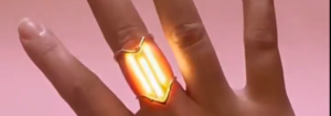 Um anel de LED retrô-futurista e brilhante