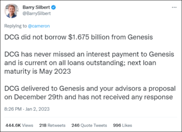 مؤيد Bitcoin Barry Silbert يعود إلى Gemini's Cameron Winklevoss على صناديق Genesis