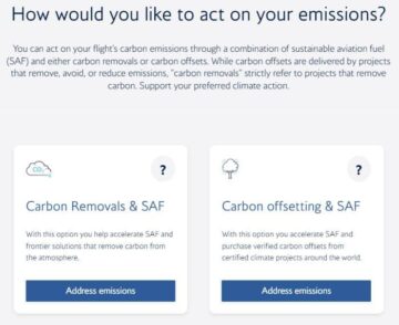 British Airways oferece aos passageiros a opção de comprar créditos de carbono