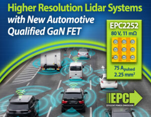 EPC agrega 80 V, 11 mΩ, GaN FET con calificación AEC-Q101