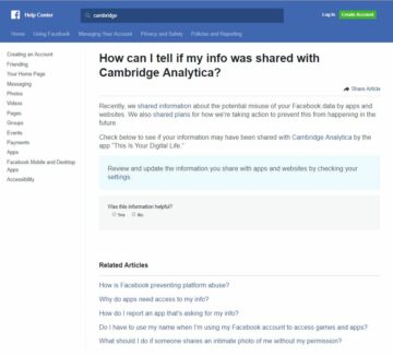 Meta z Facebooka zgodziła się zapłacić 725 milionów dolarów w celu uregulowania skandalu Cambridge Analytica za dostęp do danych 87 milionów użytkowników bez ich zgody
