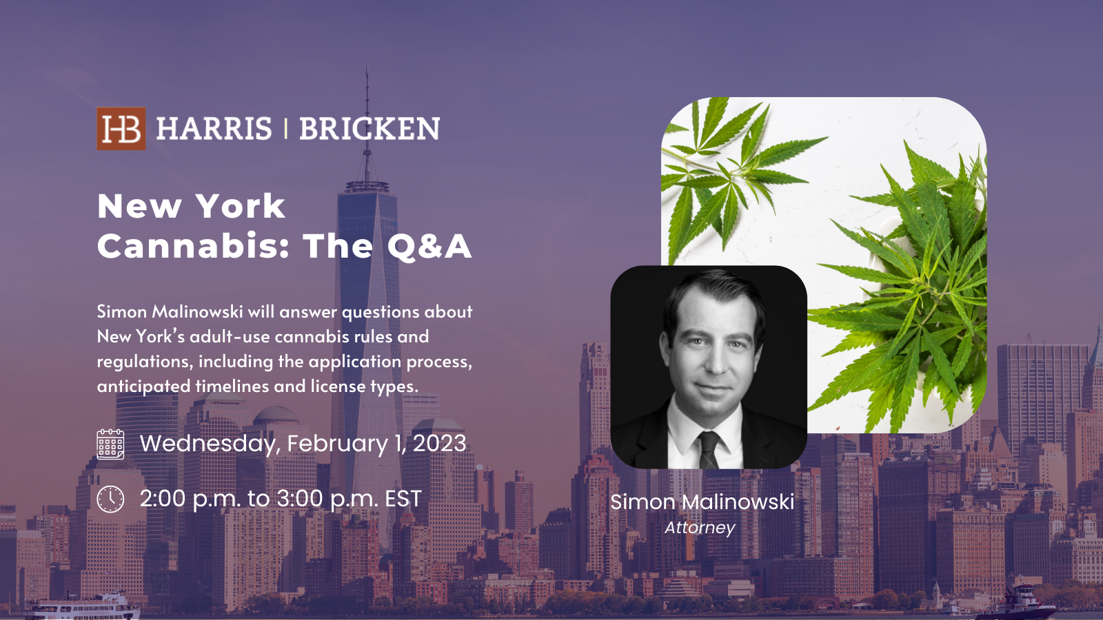 GRATIS webinar, 1 februari: Q&A over cannabis in New York