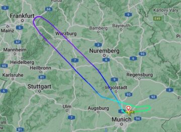 ミュンヘンからブリュッセルへのルフトハンザ便は、数分後にミュンヘンに戻ります