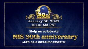 Nippon Ichi Software 30th anniversary live stream announced