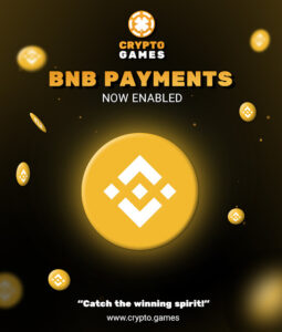 Jogue dados com moedas Binance (BNB) no CryptoGames hoje!