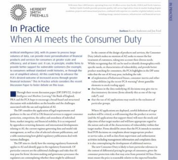 The Use and Regulation of Artificial Intelligence:  When AI Meets Consumer Duty