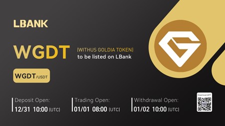 A WITHUS GOLDIA TOKEN (WGDT) már elérhető az LBank Exchange-en