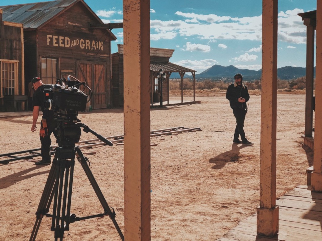 wild west studios with two men on set