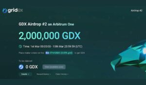Tout sur le deuxième Airdrop de Gridex : 2M GDX pour les commandes D5 Exchange Maker sur Arbitrum