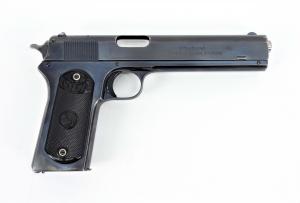 Circa 1919 Colt model 1902 military pistol – a famous “.38 special – serial number 40010, with black checkered hard rubber grips marked “COLT” (est. $3,000-$4,000).