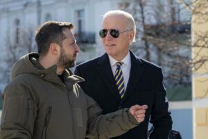 Biden makes surprise visit to Kyiv on eve of invasion anniversary