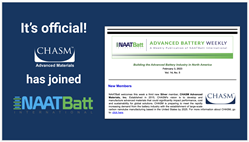 CHASM приєднується до NAATBatt для просування передового виробництва акумуляторів у США