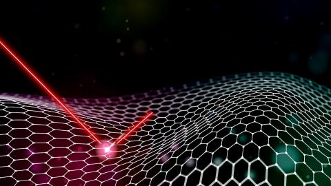 Researchers use a single-double-frequency pair of laser light to generate circularly polarised attosecond pulses from graphene