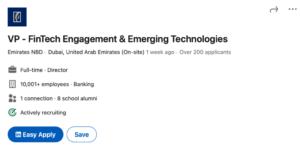 Цікава робота: VP – FinTech Engagement & Emerging Technologies