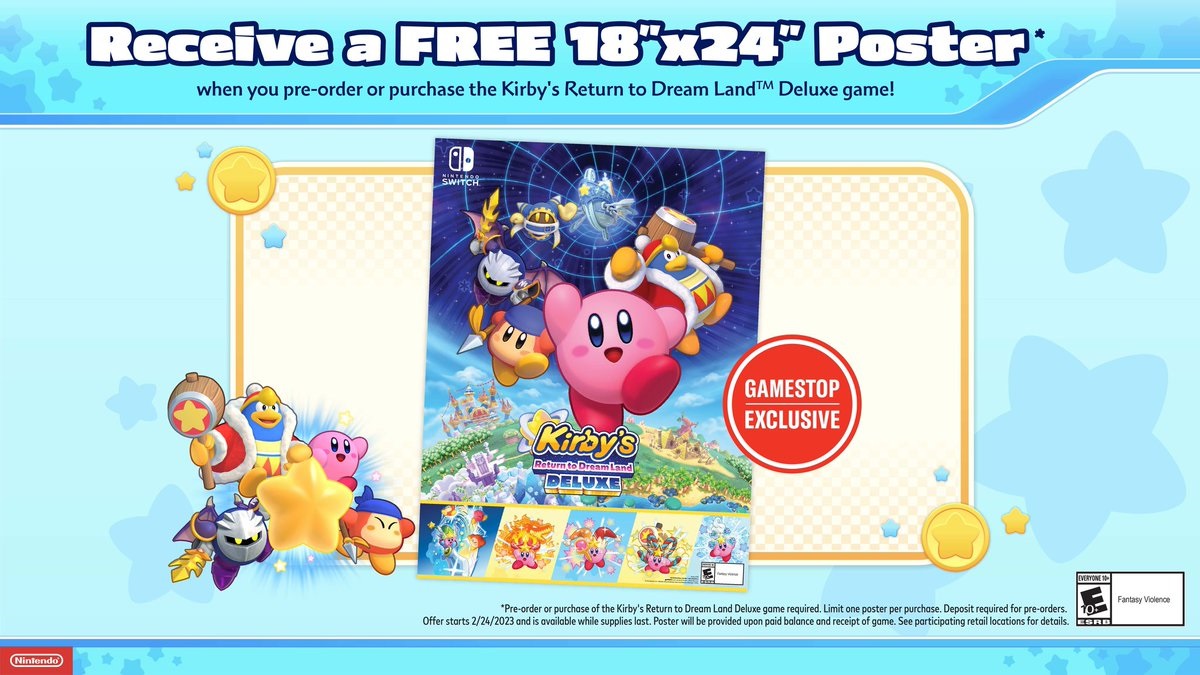 Hướng dẫn tiền thưởng đặt hàng trước Kirby's Return to Dream Land Deluxe