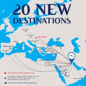 Kuwait Airways' Blue Bird svæver med sit nye look til 20 nye destinationer i 2023