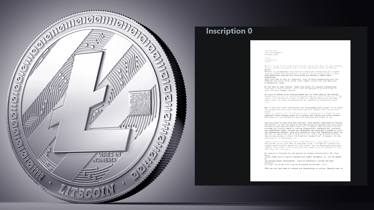 Rede Litecoin adota inscrições ordinais, seguindo o exemplo do Bitcoin