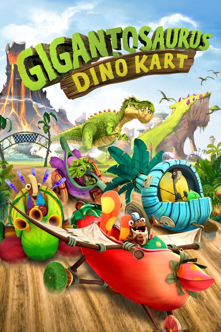 Gigantossauro: arte da caixa Dino Kart