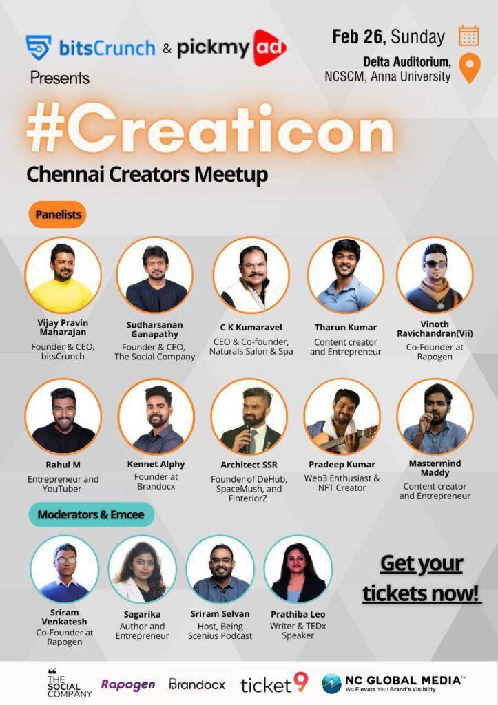 El cantante de reproducción Pradeep Kumar será parte de CREATICON: reunión de creadores en Chennai