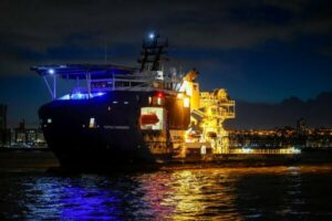 Opdatering: Storbritanniens første fremtidige undersøiske overvågningsskib ankommer til Merseyside for ombygning