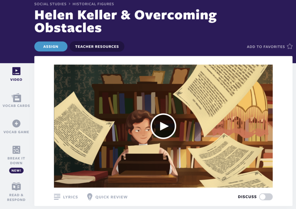 Helen Keller & Overcoming Obstacles video lesson