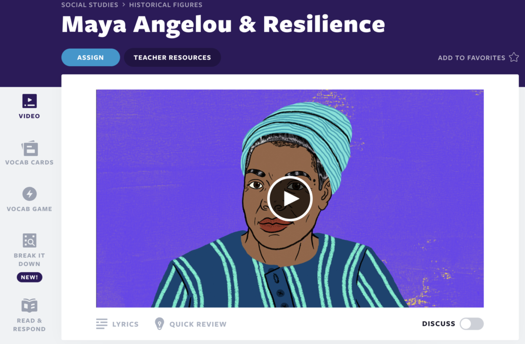 บทเรียนวิดีโอ Maya Angelou & Resilience