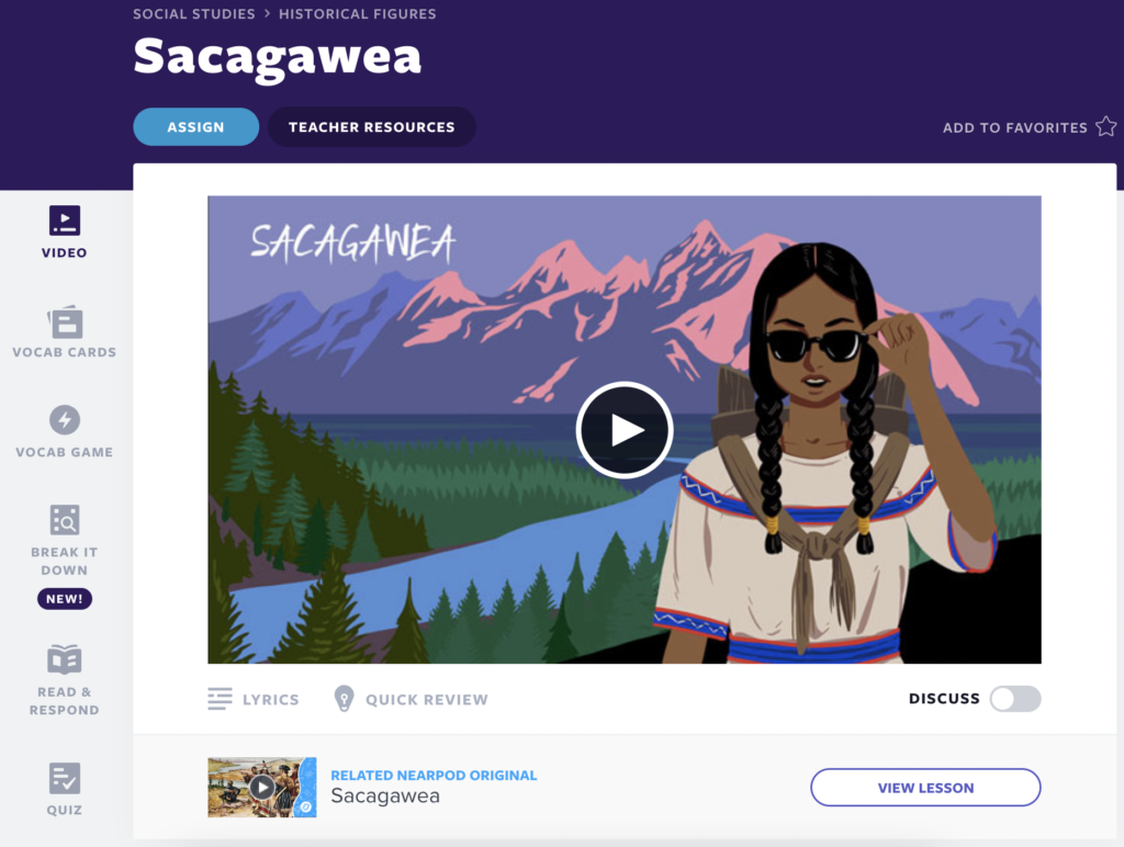 Leçon vidéo de Sacagawea