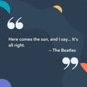 sommer instagram billedtekst: Her kommer solen, og jeg siger... Det er i orden. - The Beatles, Here Comes the Sun