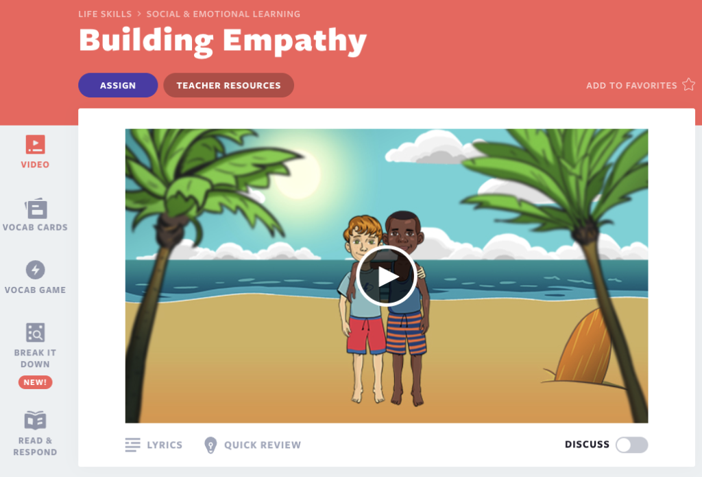 Videoclipul lecției de construire a empatiei