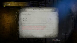 Fatal Frame: Mask of the Lunar Eclipse – Memo with Code solution